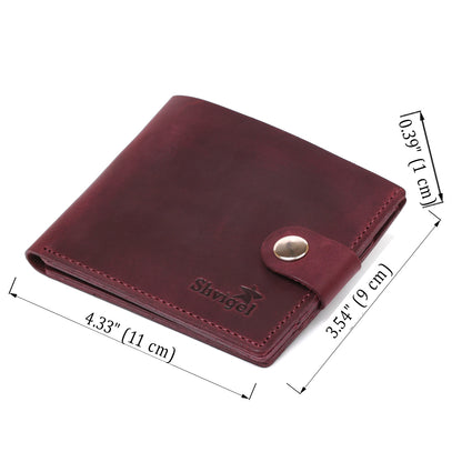 Vintage Women's Wallet SHVIGEL 16457 Burgundy Natural Leather Made in Ukraine