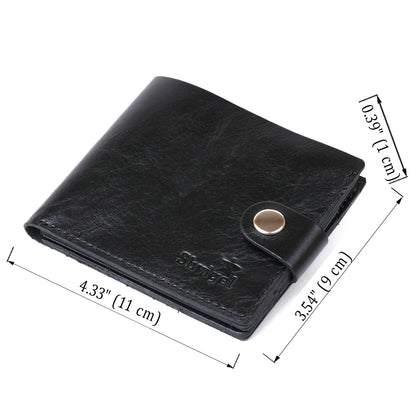 Men's Slim Leather Wallet SHVIGEL 16460 Black Genuine Leather, Ukraine Made