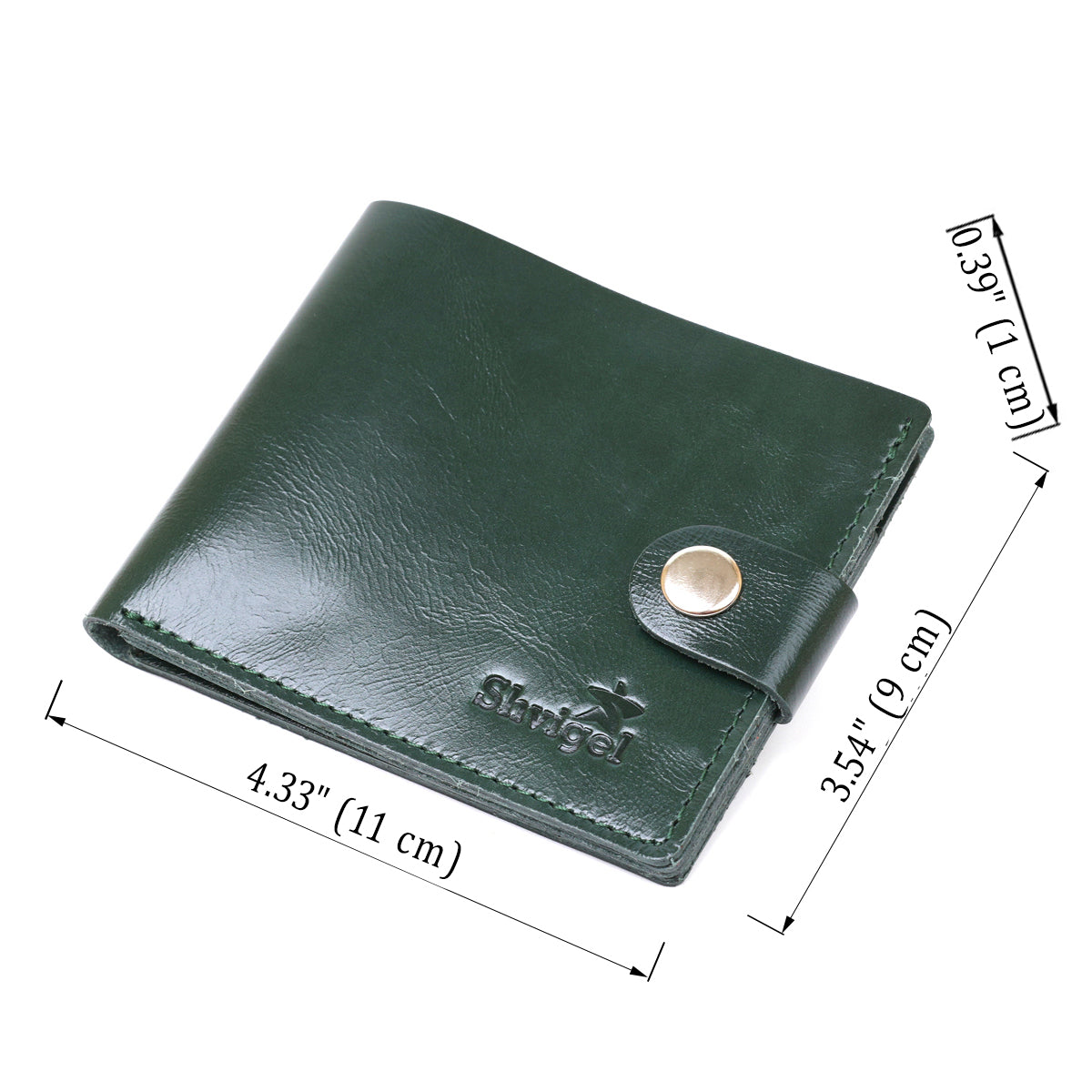 Universal Leather Wallet SHVIGEL 16462 Green Natural Leather Stylish Design