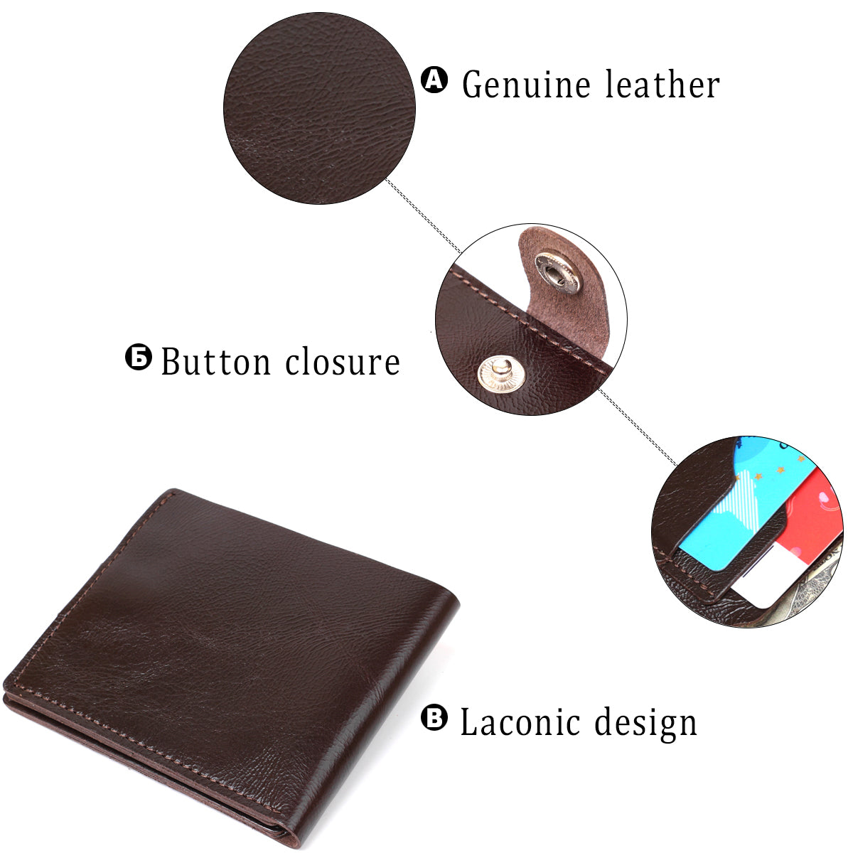 Universal Men's Wallet SHVIGEL 16464 Brown Genuine Leather from Ukraine