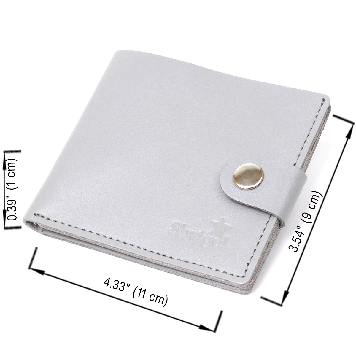 Classic Leather Wallet SHVIGEL 16472 Gray Natural Leather Made in Ukraine
