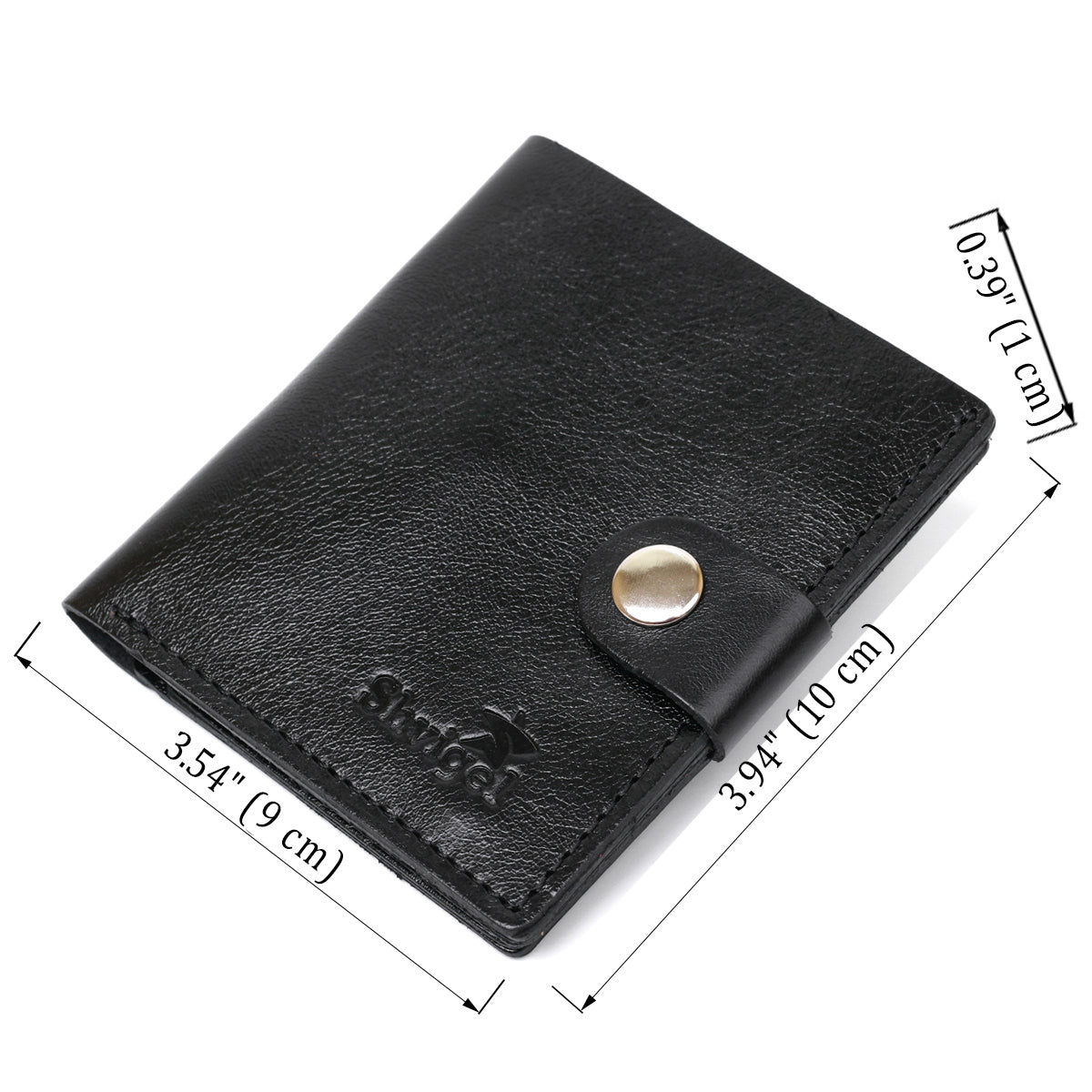 Men's Glossy Leather Wallet SHVIGEL 16481 Black - Natural Leather Craftsmanship