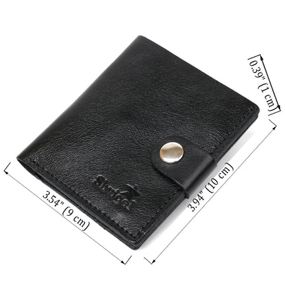 Men's Glossy Leather Wallet SHVIGEL 16481 Black - Natural Leather Craftsmanship