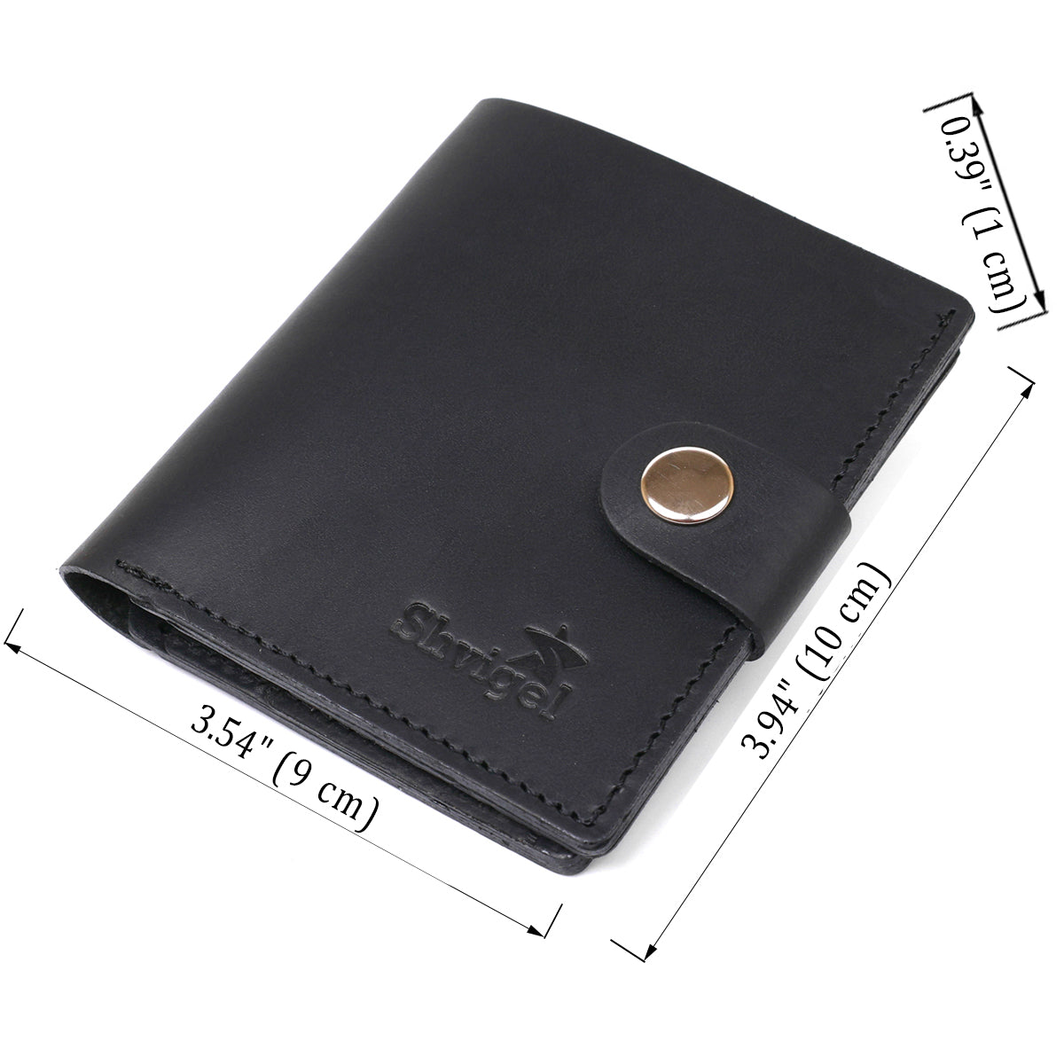 Matte Men's Wallet SHVIGEL 16495 Black Genuine Leather Elegant Design
