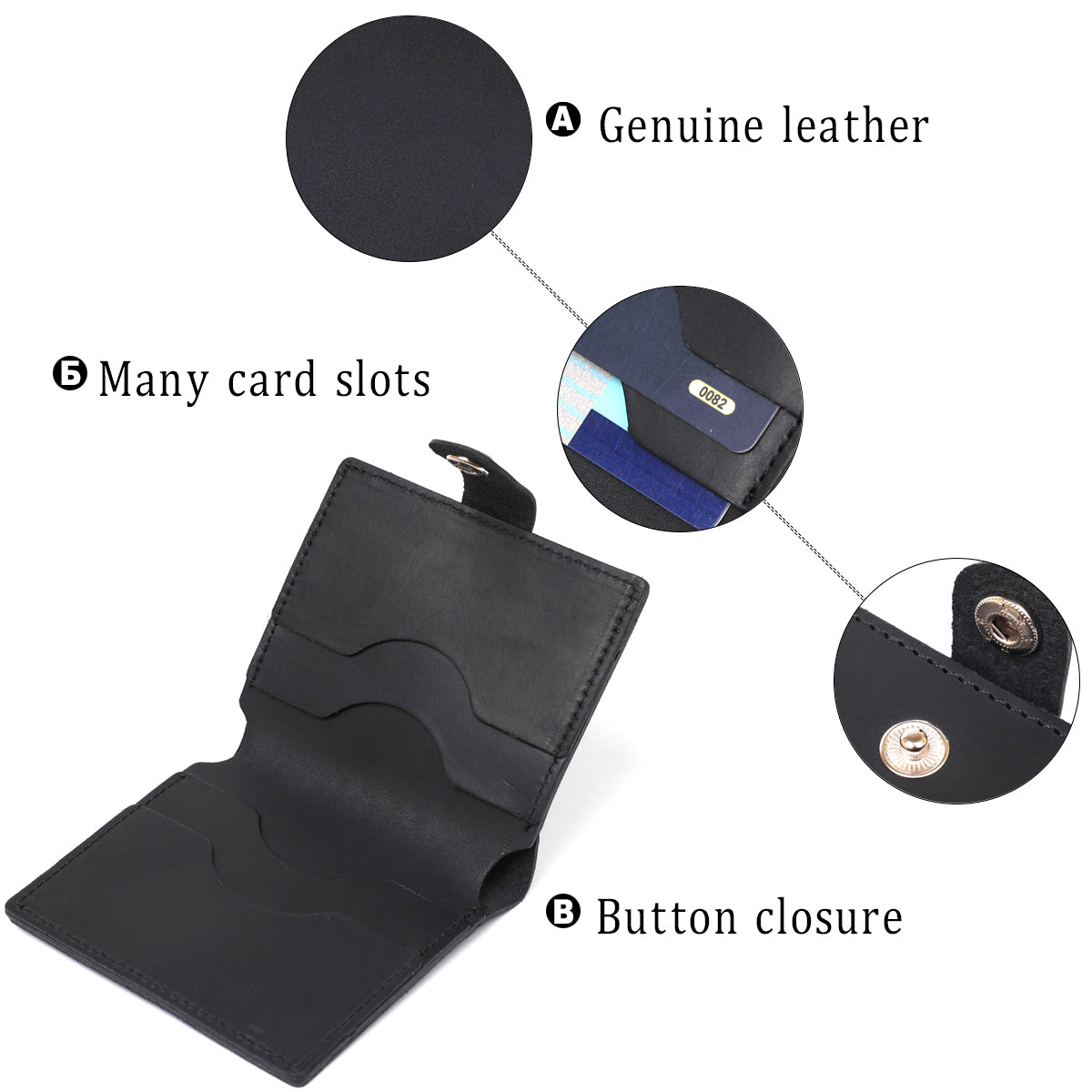 Matte Men's Wallet SHVIGEL 16495 Black Genuine Leather Elegant Design