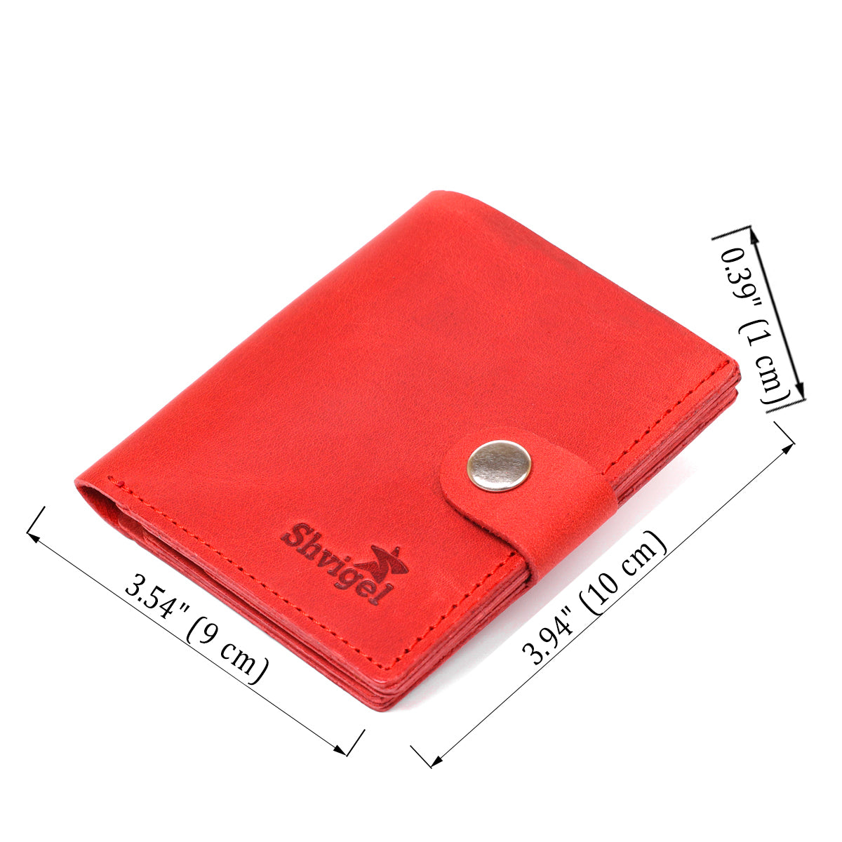 Modern Women's Wallet SHVIGEL 16497 Red Genuine Leather Handmade from Ukraine