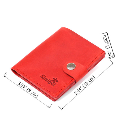 Modern Women's Wallet SHVIGEL 16497 Red Genuine Leather Handmade from Ukraine
