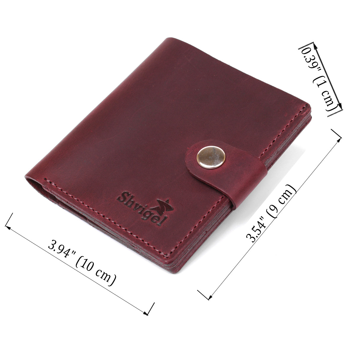 Fashionable Vintage Women's Wallet SHVIGEL 16499 Burgundy Natural Leather