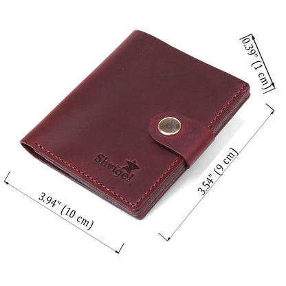 Fashionable Vintage Women's Wallet SHVIGEL 16499 Burgundy Natural Leather