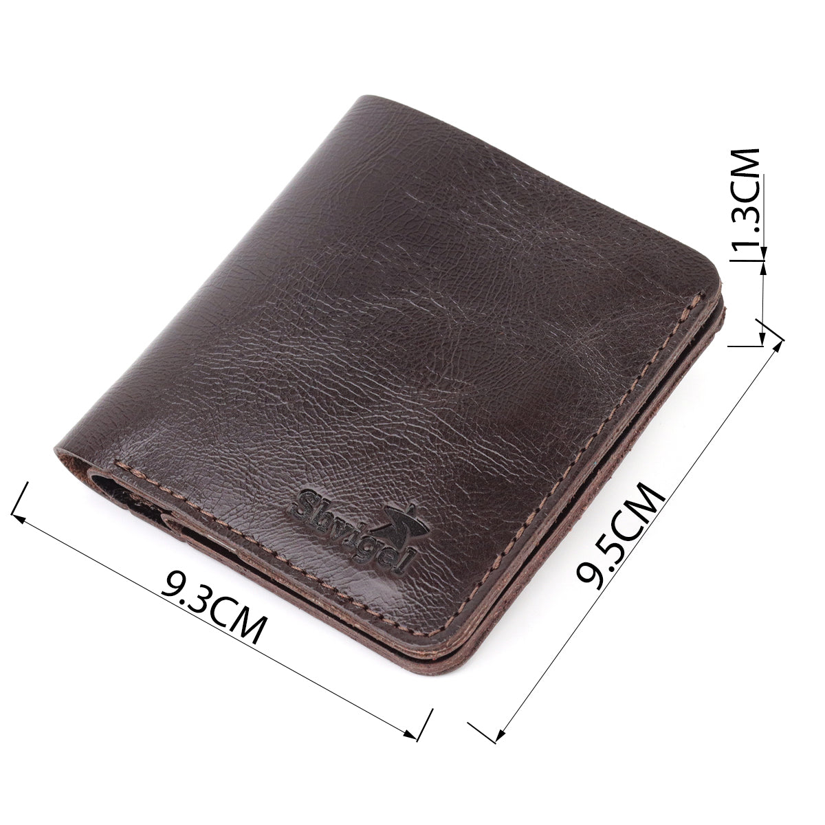 Stylish Men's Leather Wallet SHVIGEL 16610 Brown Genuine Leather Material