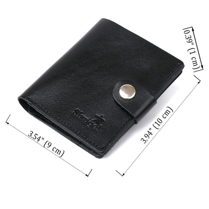 Men's Practical Wallet SHVIGEL 16502 Black Genuine Leather Ukrainian Craftsmanship