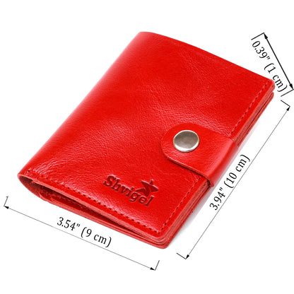 Practical Women's Wallet SHVIGEL 16503 Red Genuine Leather High-Quality Design