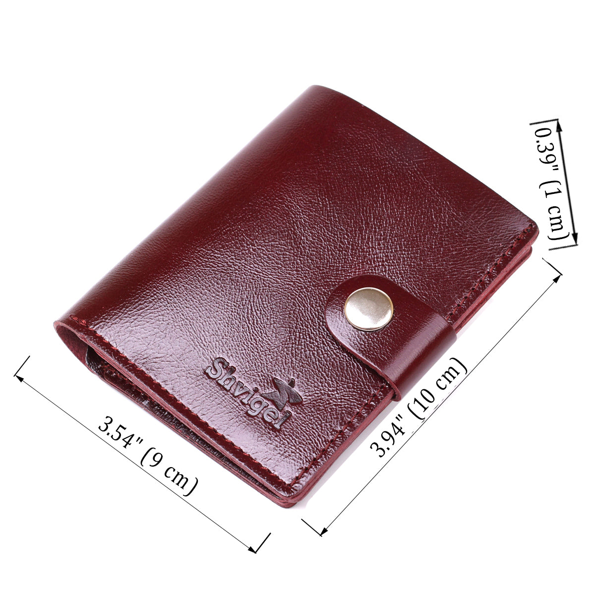 Classic Leather Wallet SHVIGEL 16505 Burgundy Natural Leather Made in Ukraine