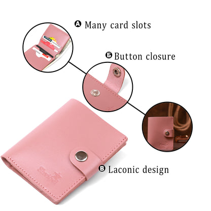 Women's Genuine Leather Wallet SHVIGEL 16509 Pink - Crafted in Ukraine from High-Quality Leather