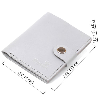 Practical SHVIGEL Leather Wallet 16514 Grey Handmade from Natural Leather