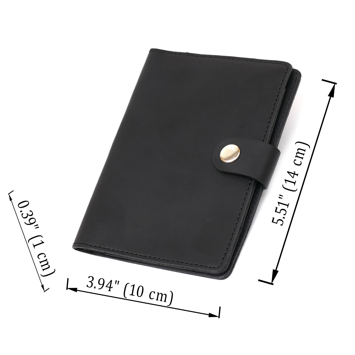 Matte Leather Travel Case SHVIGEL 16516 Black, Natural Leather, Made in Ukraine