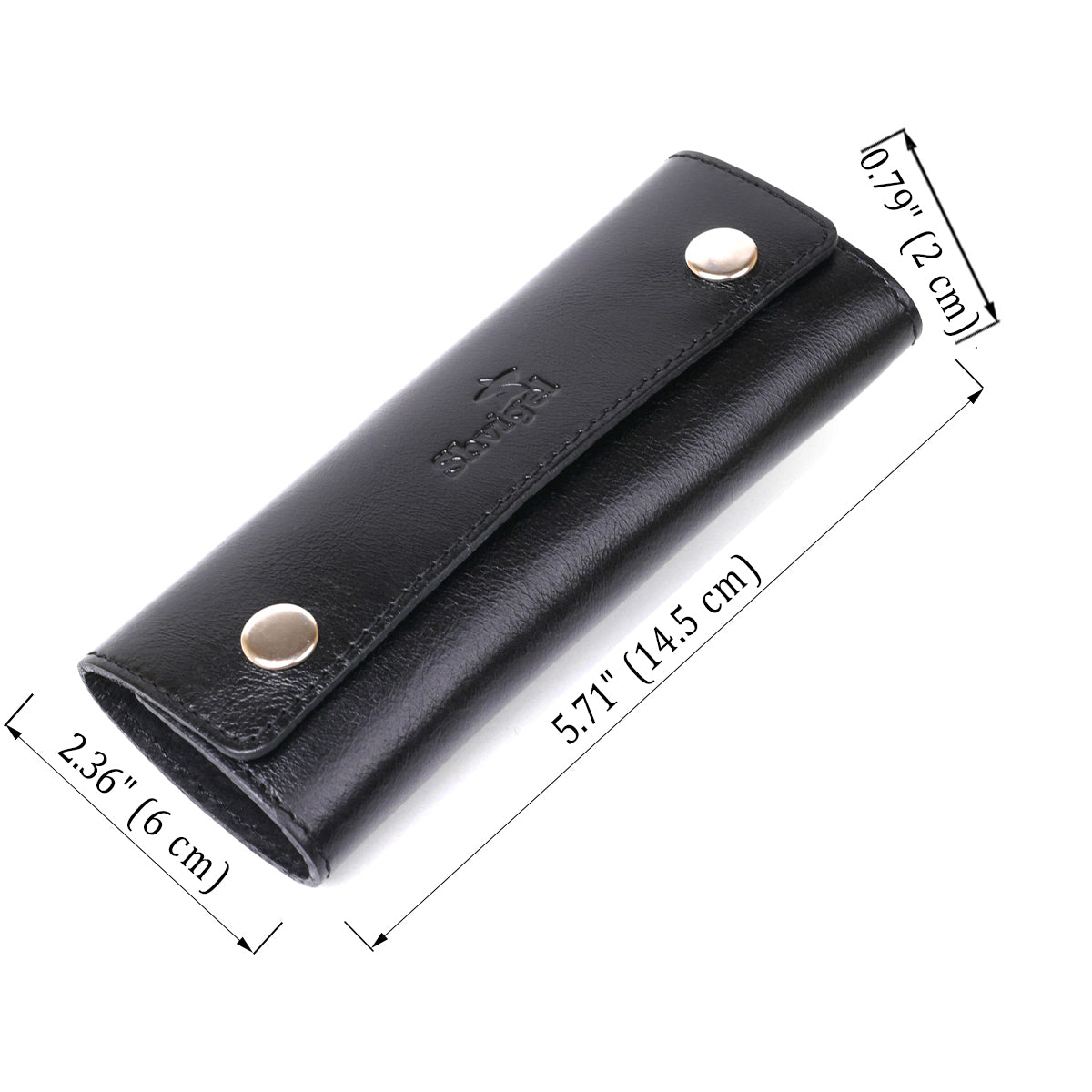 Stylish Leather Key Holder SHVIGEL 16529 Black Natural Leather for Keys