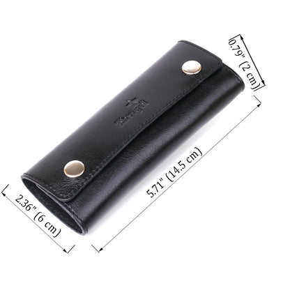 Stylish Leather Key Holder SHVIGEL 16529 Black Natural Leather for Keys