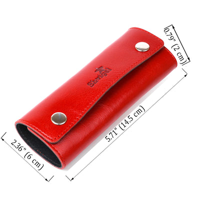 Stylish Women's Leather Key Holder SHVIGEL 16530 Red Genuine Leather for Keys