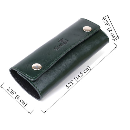 Modern Leather Key Holder SHVIGEL 16531 Green Natural Leather for Keys