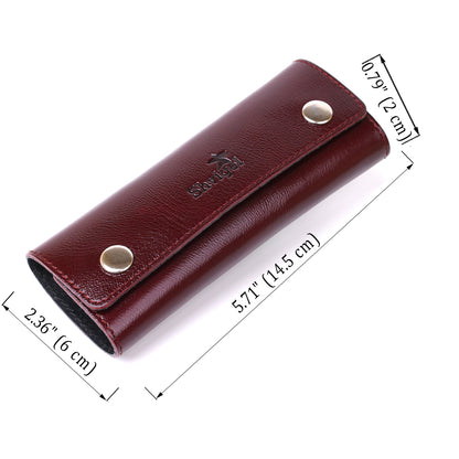 Leather Key Holder SHVIGEL 16532 Burgundy, Made in Ukraine, Genuine Leather, Key Organizer