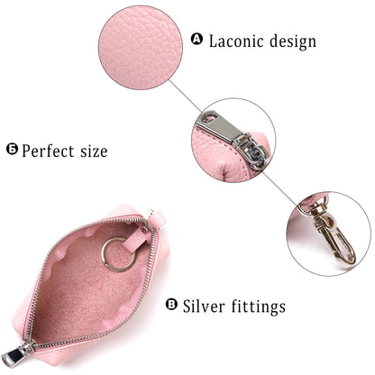 Stylish Women's Key Holder SHVIGEL 16538 Pink Genuine Leather for Keys