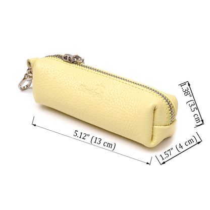 Excellent Women's Key Holder SHVIGEL 16541 Lemon Yellow Natural Leather for Keys