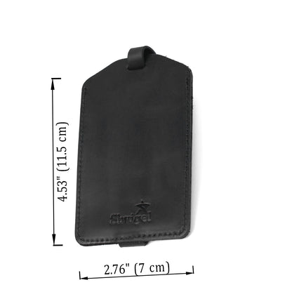 Leather Luggage Tag SHVIGEL 16554 Black Genuine Leather Made in Ukraine