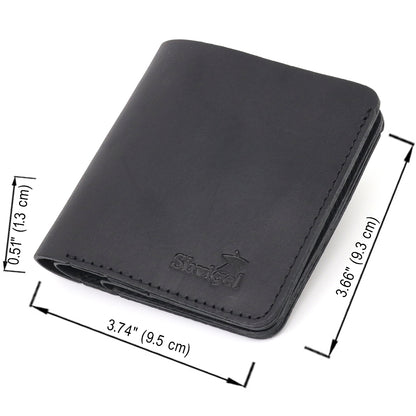 Matte Men's Wallet Natural Leather SHVIGEL 16600 Black Durable Design