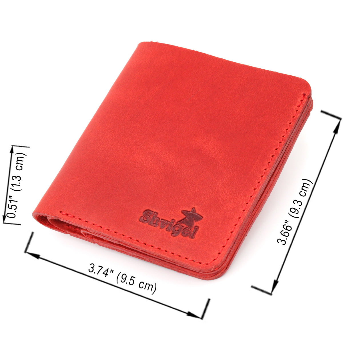 Vintage Leather Wallet for Women by SHVIGEL 16602 Red - Made in Ukraine, Natural Leather