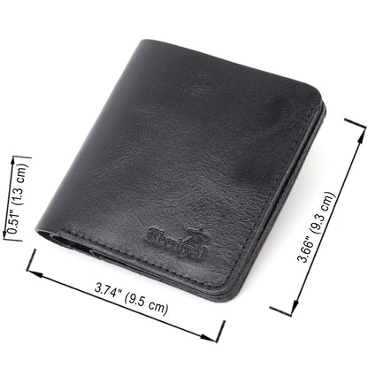 Men's Small Leather Wallet SHVIGEL 16606 Black Genuine Leather Quality Craftsmanship