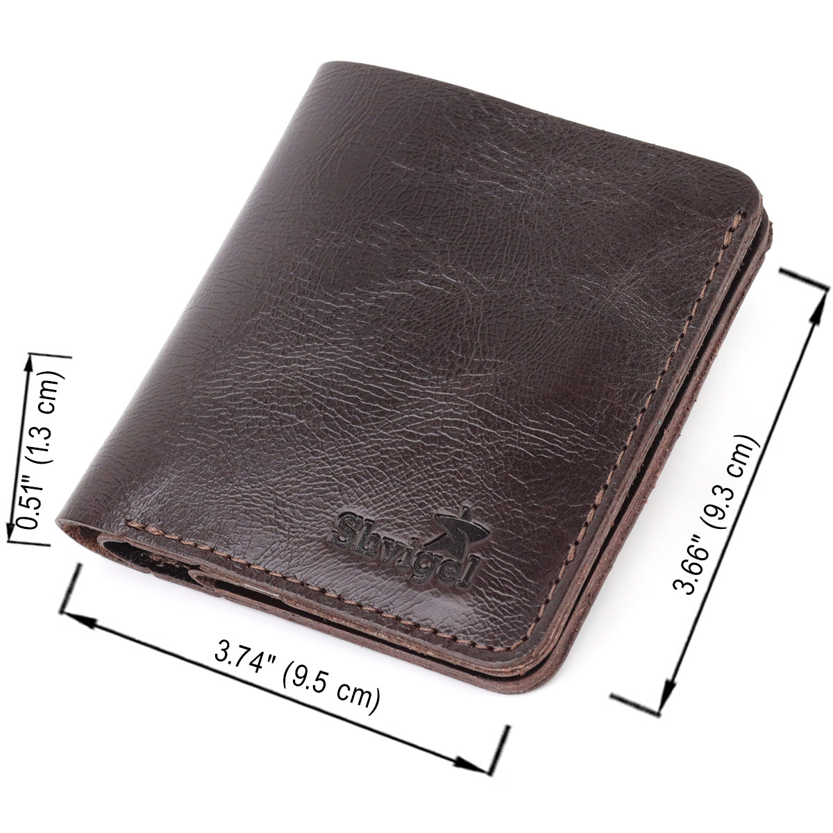 Stylish Men's Leather Wallet SHVIGEL 16610 Brown Genuine Leather Material