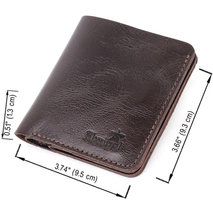 Stylish Men's Leather Wallet SHVIGEL 16610 Brown Genuine Leather Material