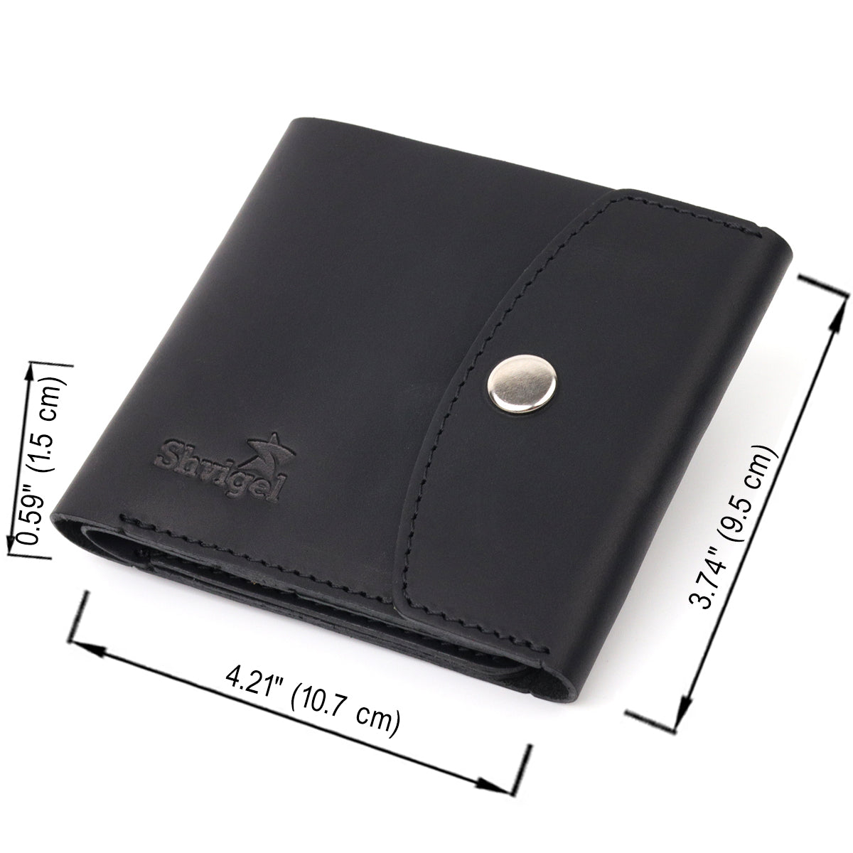 Matte Leather Men's Wallet SHVIGEL 16612 Black Made in Ukraine Genuine Leather