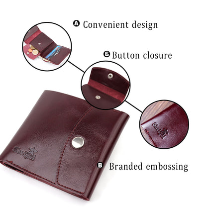 Glossy Leather Women's Wallet SHVIGEL 16620 Cherry Red Made in Ukraine Natural Leather