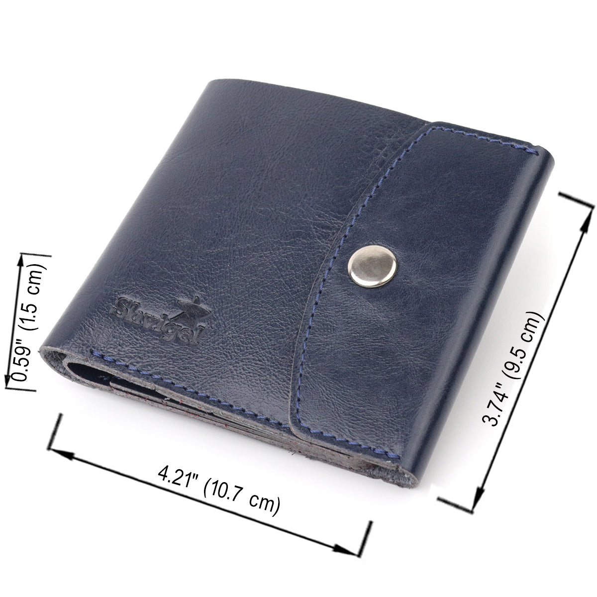 Comfortable SHVIGEL Wallet 16622 Genuine Leather Blue - Made in Ukraine