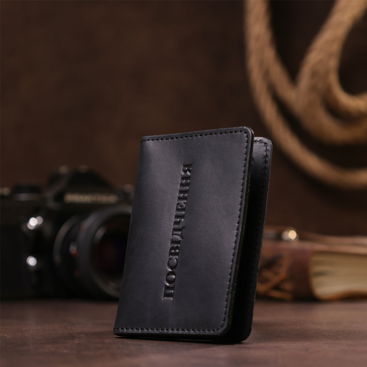Leather Cover for Driver's License SHVIGEL 13929 Black Genuine Leather, Ukraine