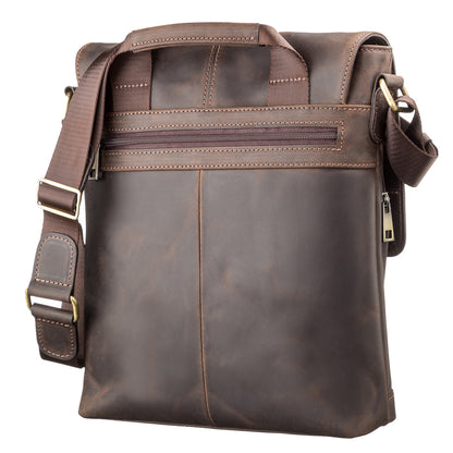 Men's Leather Bag SHVIGEL 11113 Brown Genuine Leather Handmade in Ukraine