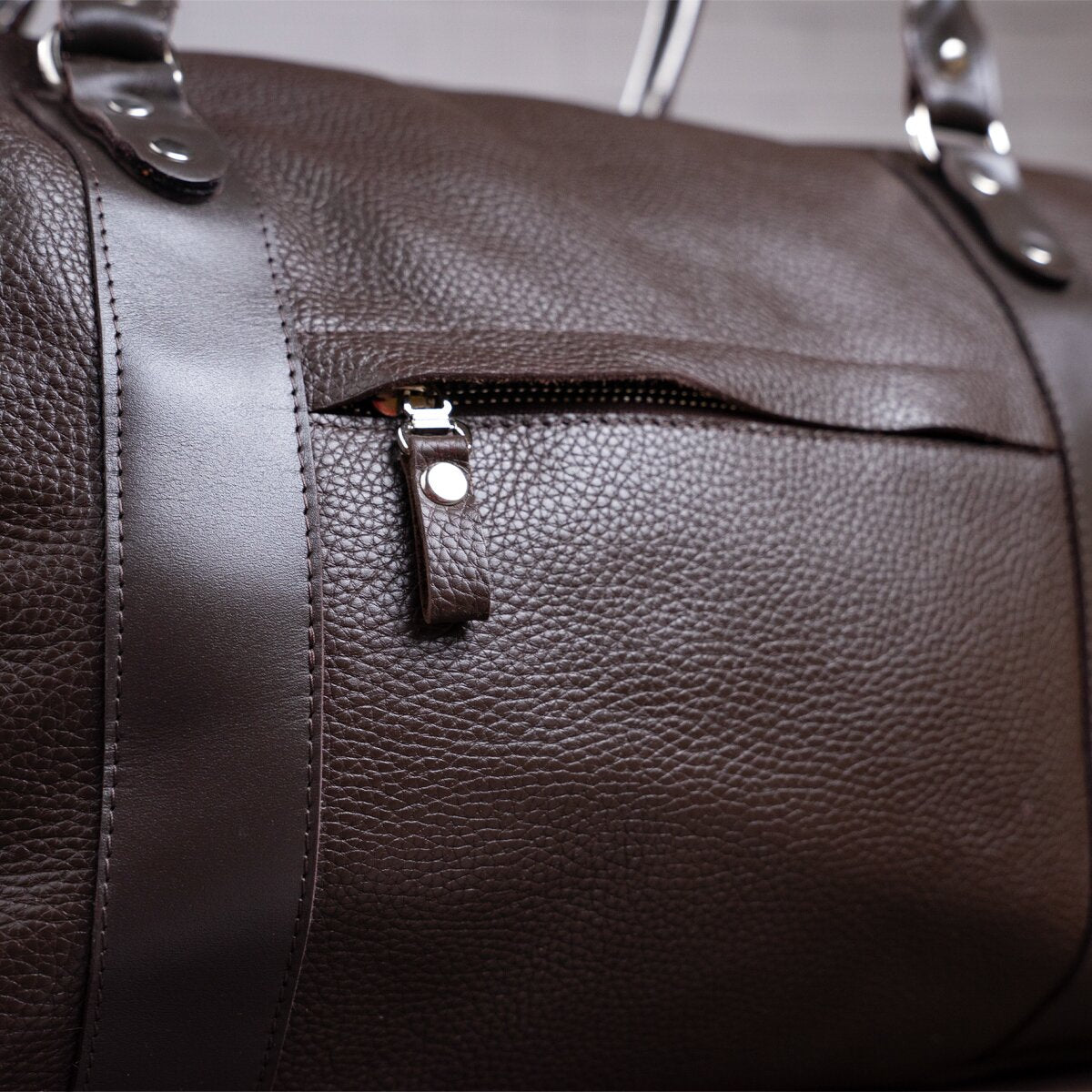 Travel Bag SHVIGEL 00879 Brown Genuine Leather Durable Stylish Design