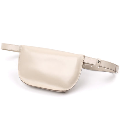 Stylish Women's Leather Fanny Pack SHVIGEL 16391 Beige Genuine Leather Design