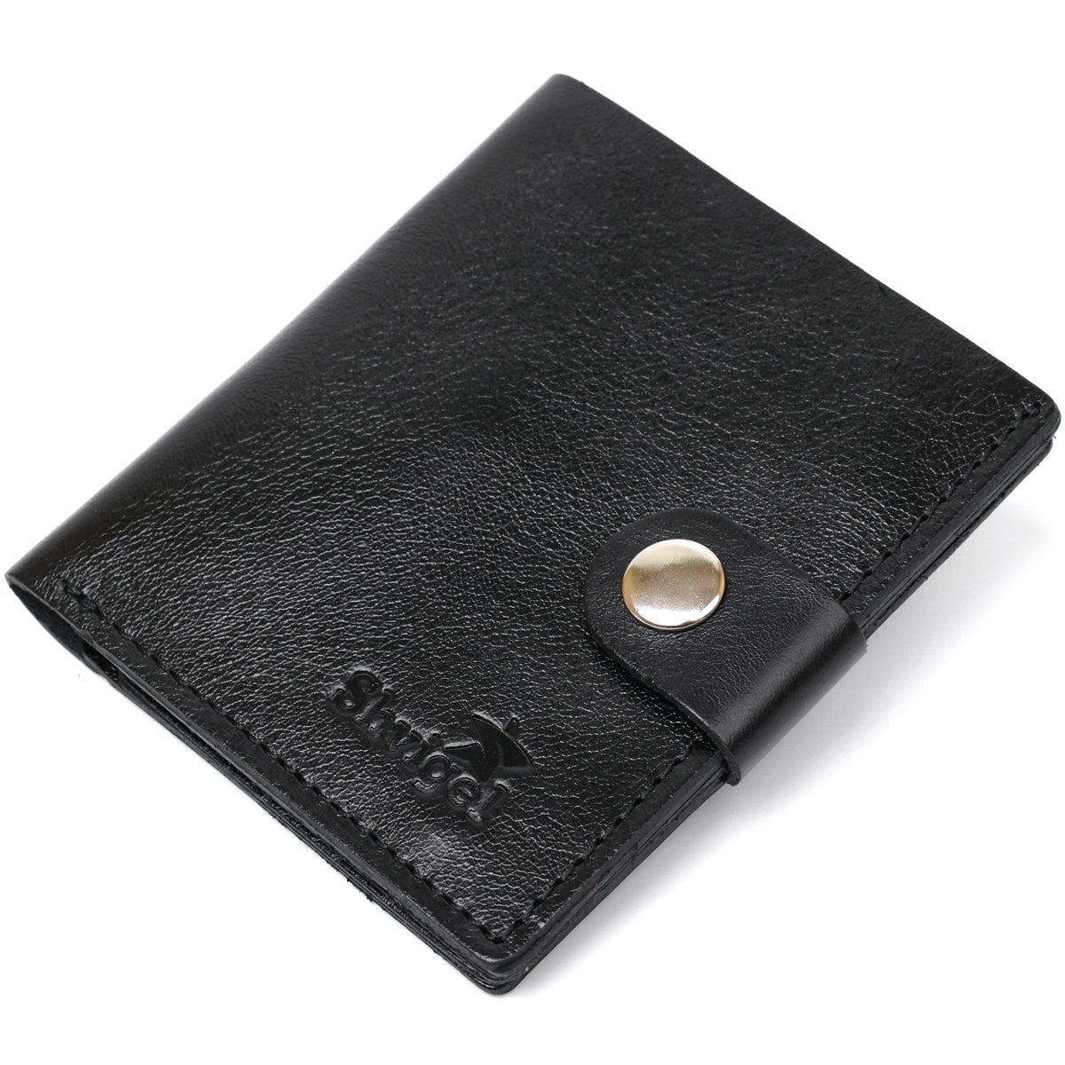 Men's Glossy Leather Wallet SHVIGEL 16481 Black - Natural Leather Craftsmanship