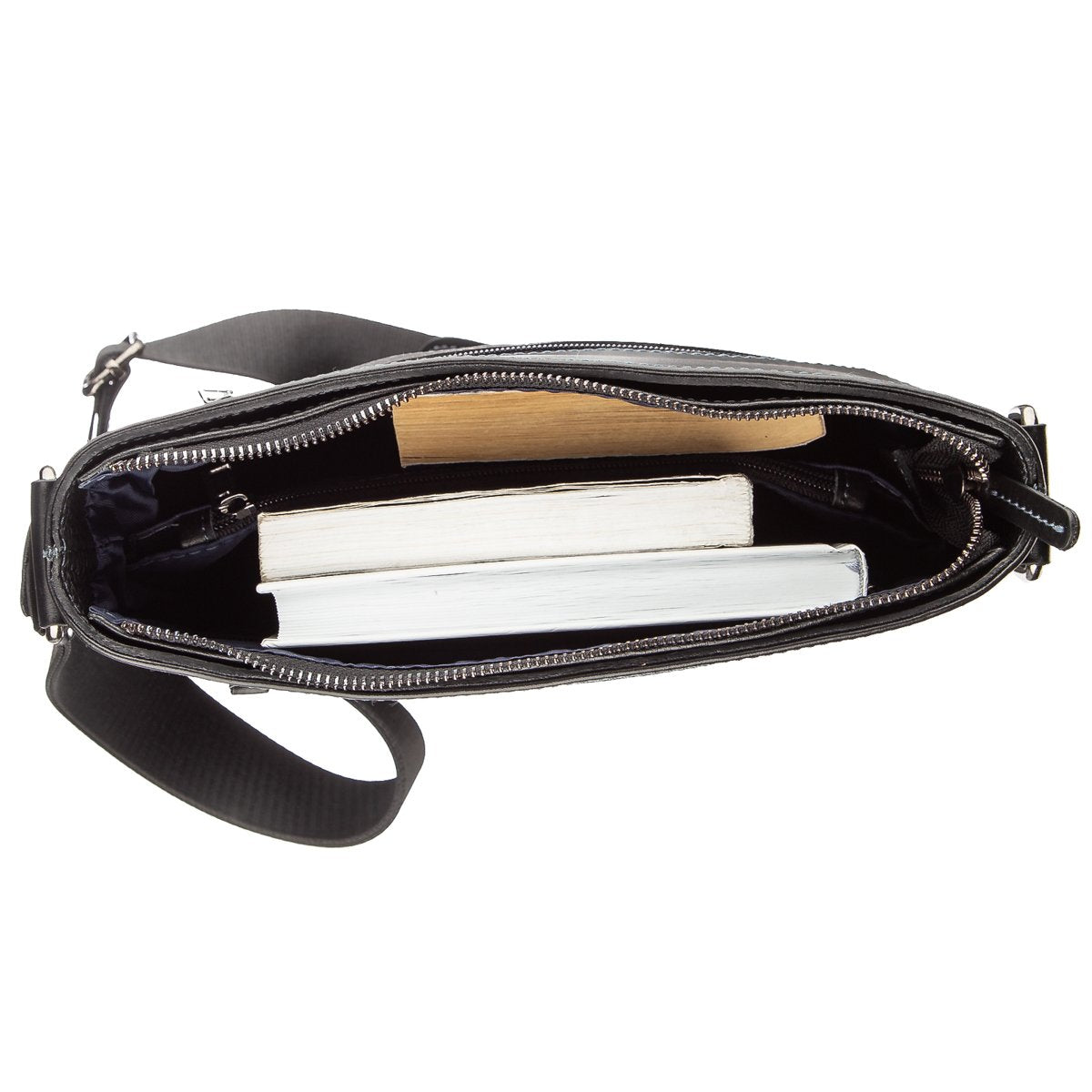 Men's Multifunctional Bag SHVIGEL 11181 Black Genuine Leather from Ukraine