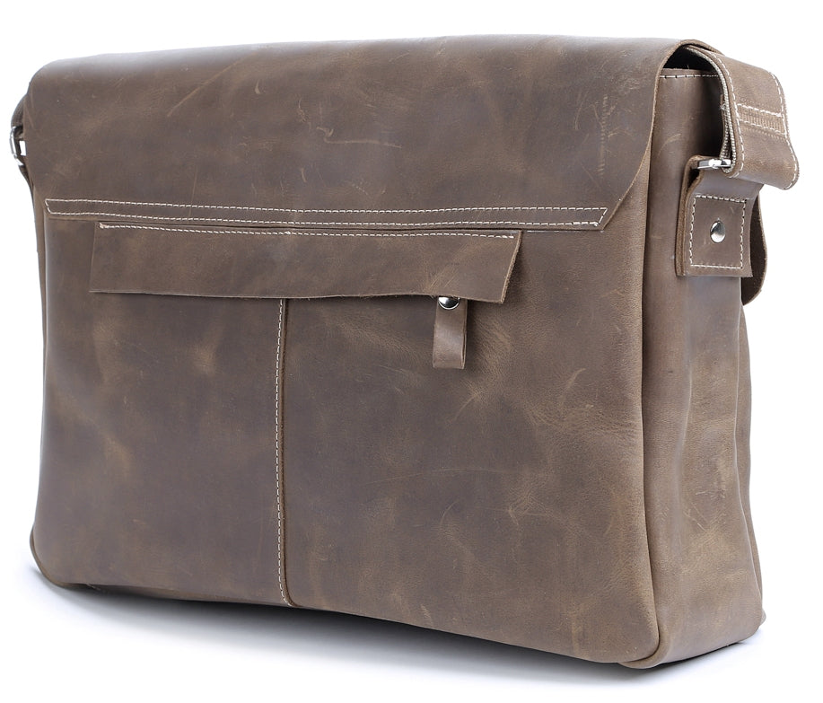 Vintage Leather Bag SHVIGEL 00980 Brown Natural Leather Handmade in Ukraine