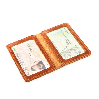 Driver's License Cover SHVIGEL 13928 Leather Rust Color Made in Ukraine