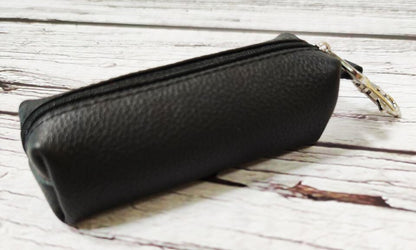 Leather Key Holder Tube SHVIGEL 16226 Black - Natural Leather Classic Design for Keys