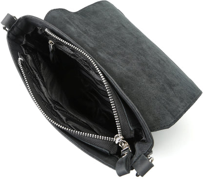 Vintage Leather Bag SHVIGEL 11017 Black Natural Leather Handmade in Ukraine