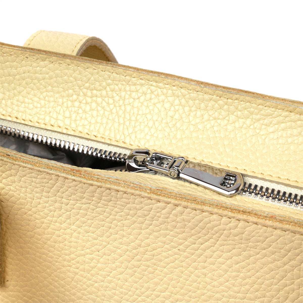 Bright SHVIGEL Lemon Yellow Leather Shopper Bag 16359 - Made in Ukraine