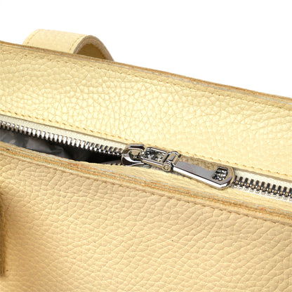 Bright SHVIGEL Lemon Yellow Leather Shopper Bag 16359 - Made in Ukraine