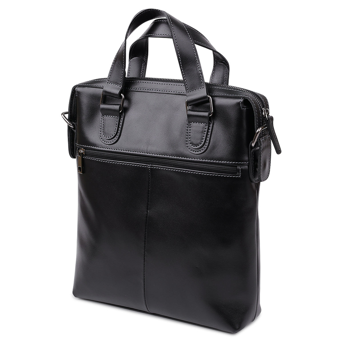 Genuine Leather Men's Bag SHVIGEL 11287 Black, Handcrafted in Ukraine, Durable Design