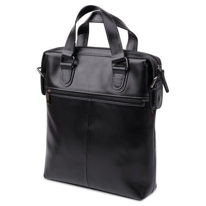 Genuine Leather Men's Bag SHVIGEL 11287 Black, Handcrafted in Ukraine, Durable Design